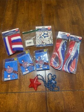 🇺🇸 Patriotic Red, White & Blue Party Wearables Accessories Bundle ⭐️ ❤️🤍💙
